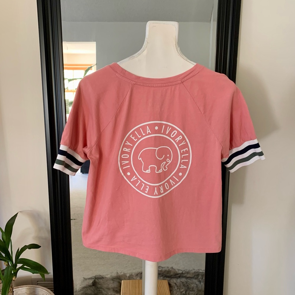 Ivory Ella Short Striped Sleeve Shirt - Picture 2 of 3